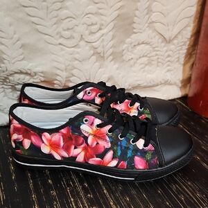 Floral Black Women's Sneakers